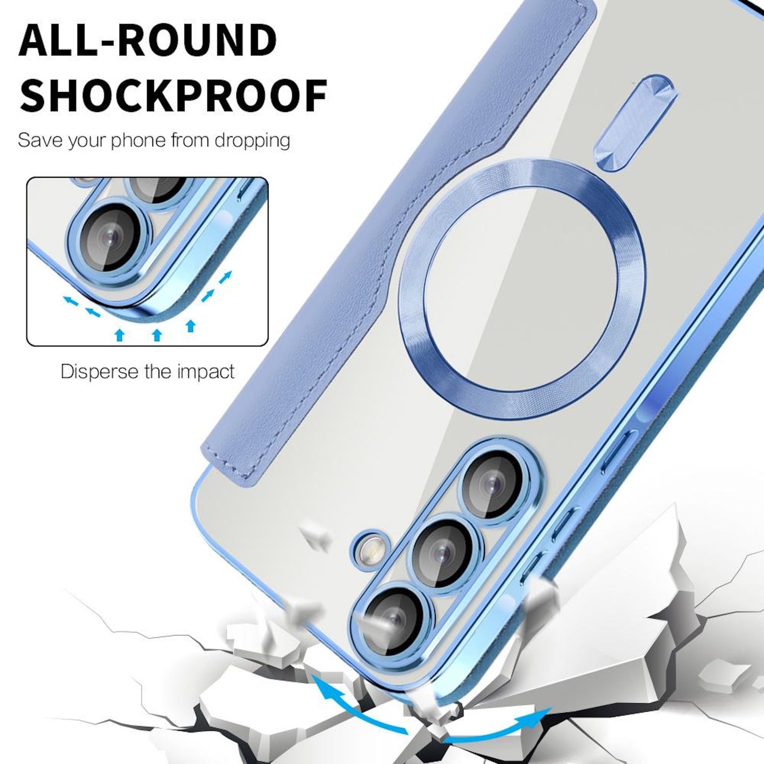 Fr Samsung Galaxy A56 5G Magsafe RFID Kunstleder Schutz Hlle H- Blau |  Wigento