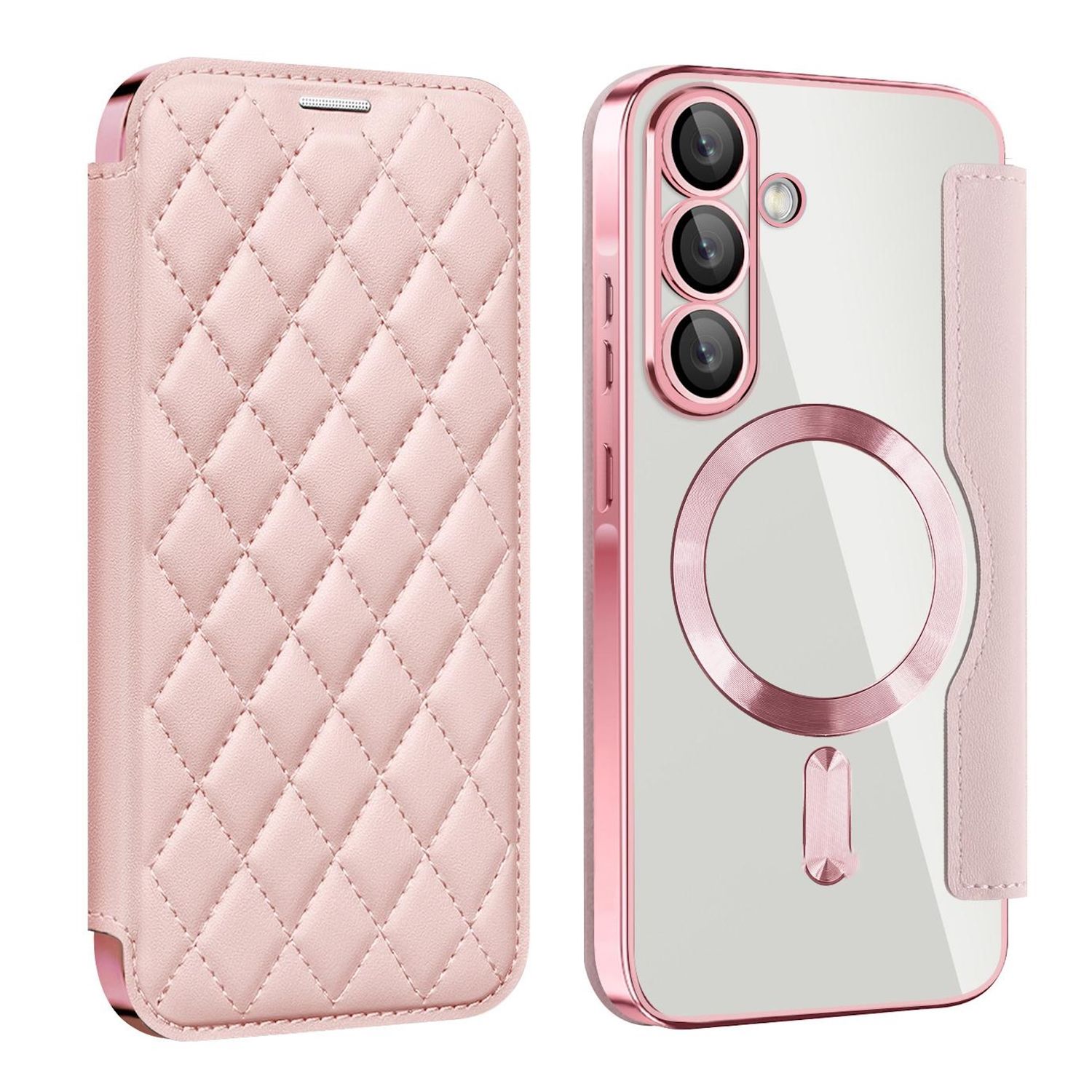 Fr Samsung Galaxy A56 5G Magsafe RFID Kunstleder Schutz Hlle Rosa |  Wigento