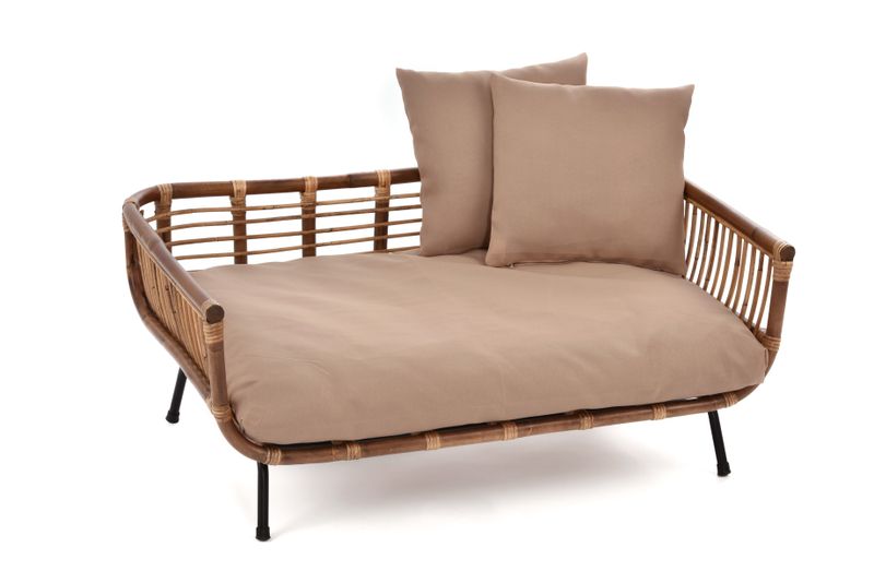 Rattan Sofa MODERN mit Kissen Hundebett Katzenbett Schlafplatz Hunde