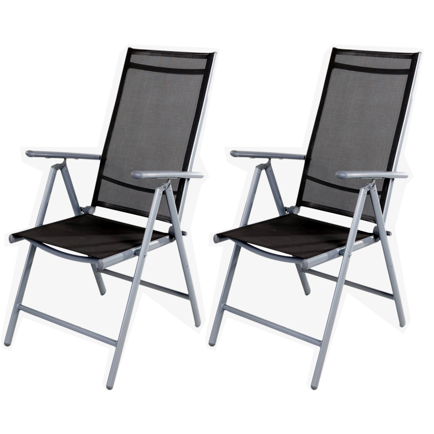 2 Stück Positionsstuhl Klappstuhl Hochlehner Aluminium 7 Positionen