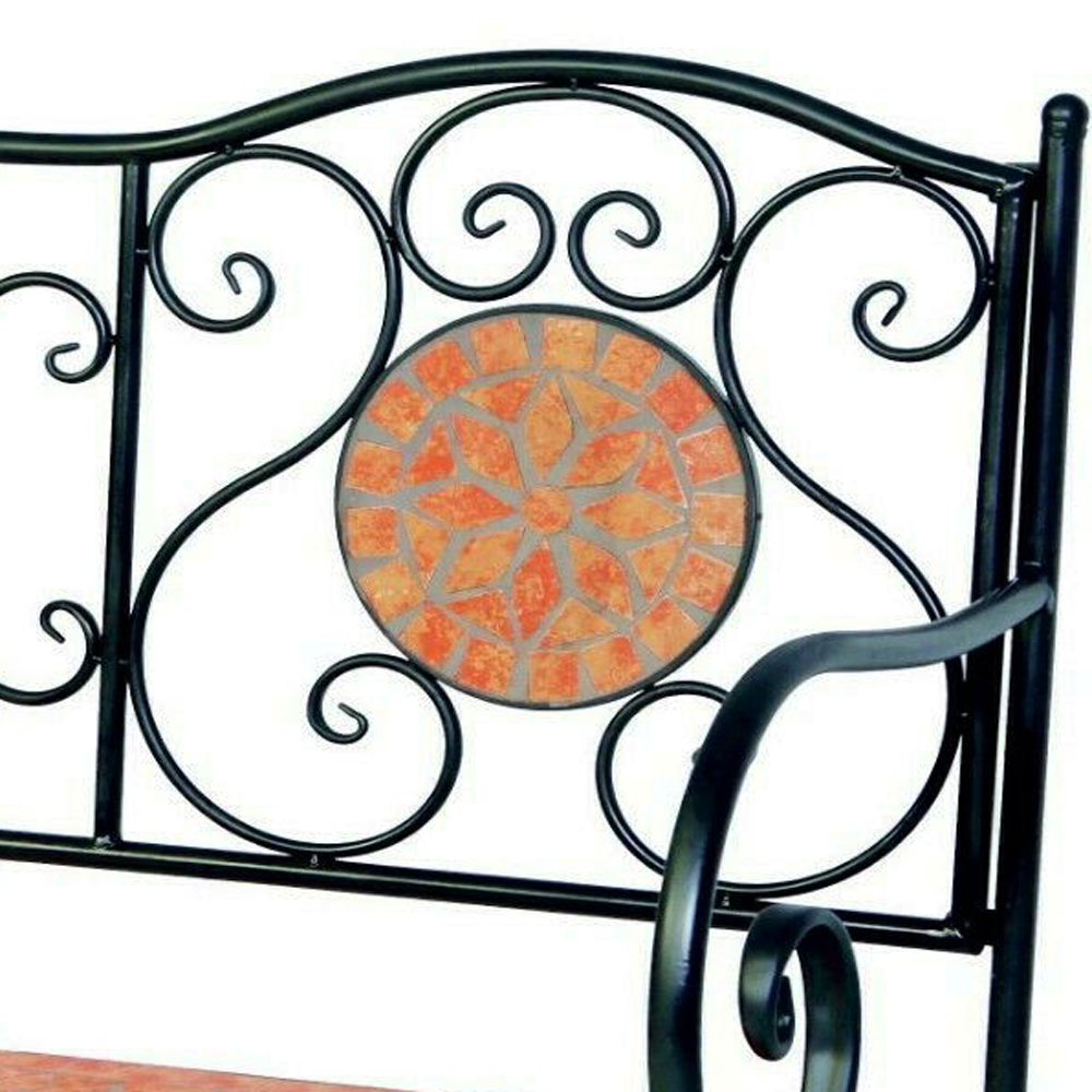 Design Eisen und Mosaik Gartenbank Sitzbank Parkbank Eisenbank Keramik