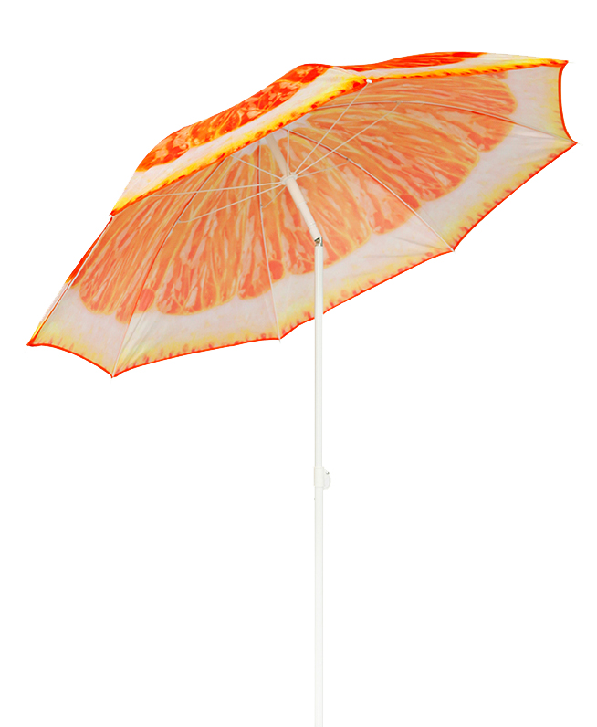 Knickbarer Sonnenschirm rund Gartenschirm Modell Orange 1,8m Strand UV