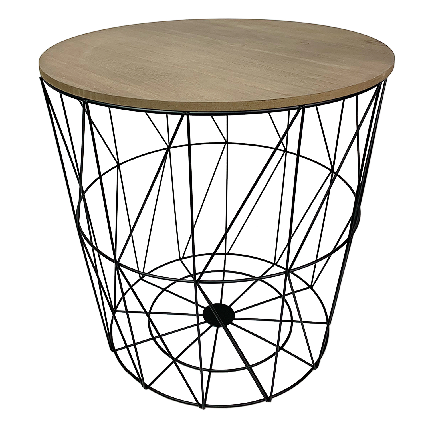 Beistelltisch Holzdeckel abnehmbar Sofatisch Couchtisch Ø40xH38cm