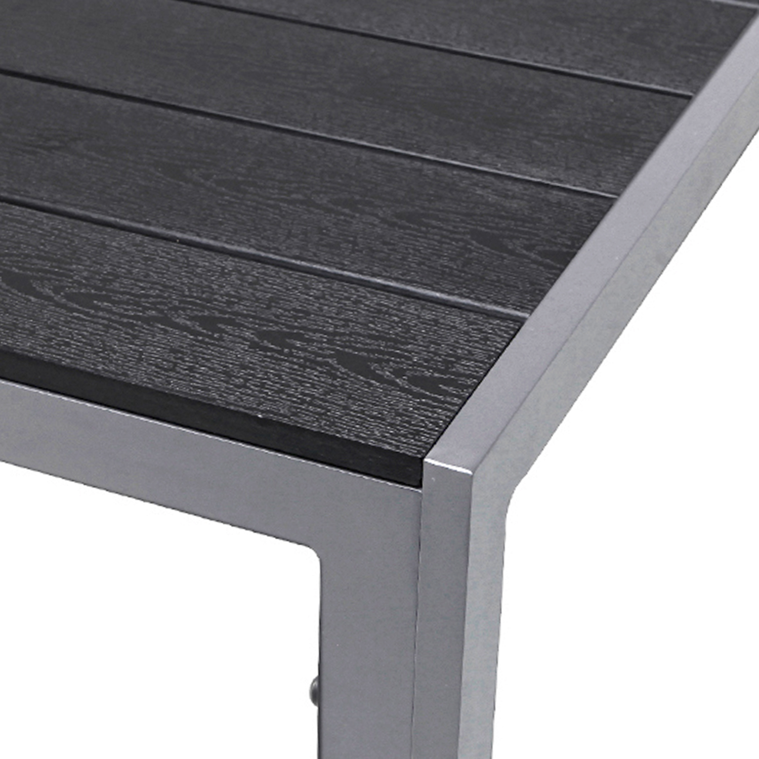 Details zu XL Aluminium Gartentisch SilberSchwarz Polywood Gartenmöbel Esstisch 180x90x74 Details zu XL Aluminium Gartentisch SilberSchwarz Polywood Gartenmöbel Esstisch 180x90x74