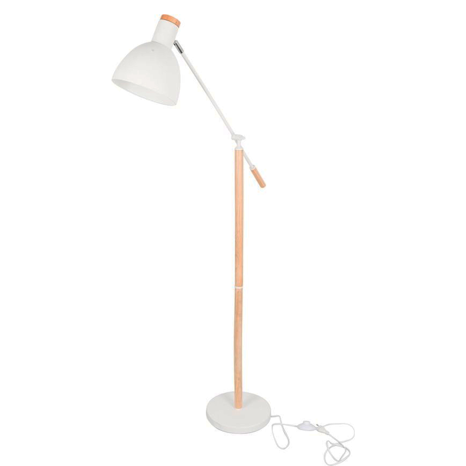 Grundig Stehlampe Leselampe Leseleuchte Lampe Holz Metallschirm Schwarz