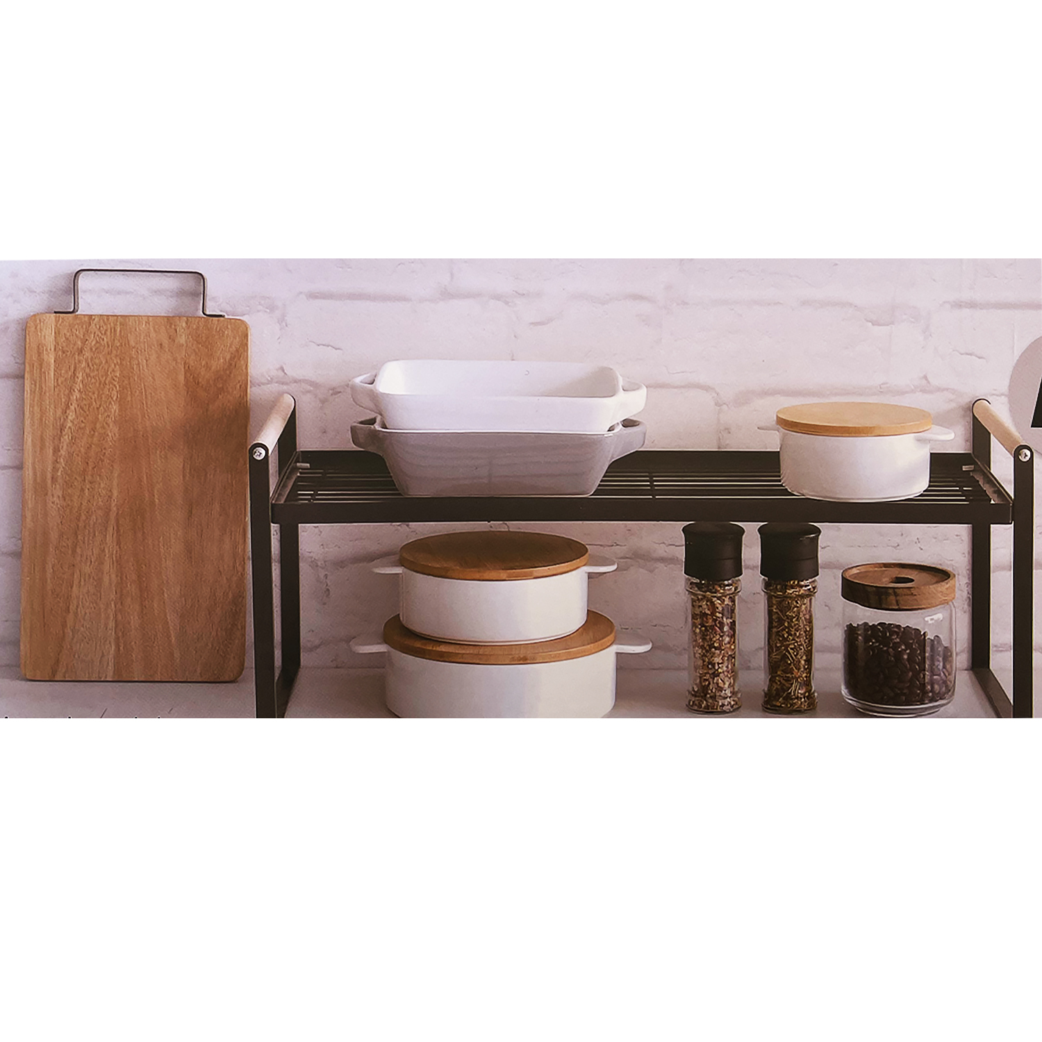 Praktisches Küchenregal aus Metall inkl. Holzgriffen Küchenhelfer