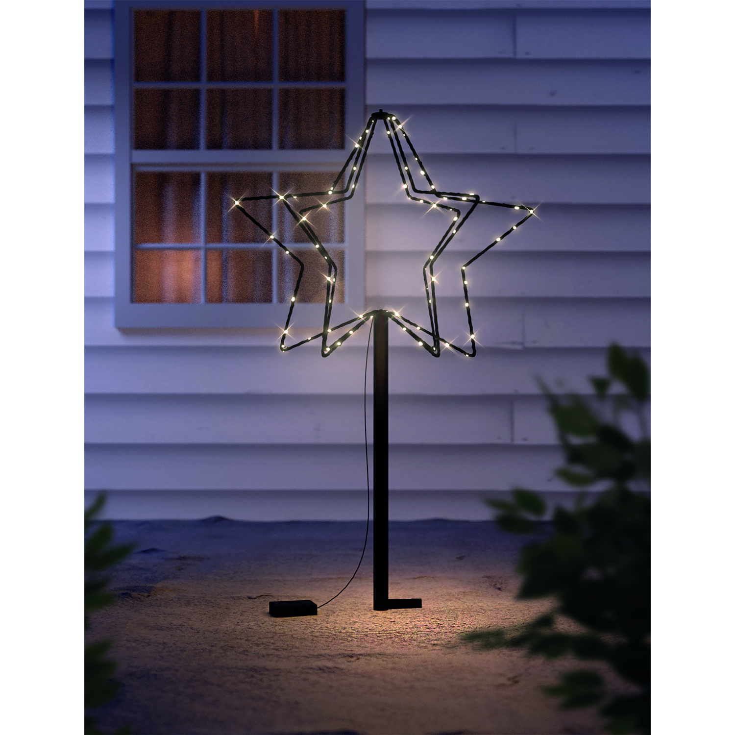 LED Weihnachtsstern Weihnachtsbeleuchtung Gartenstecker Auen warmwei  Batterie | eBay.de