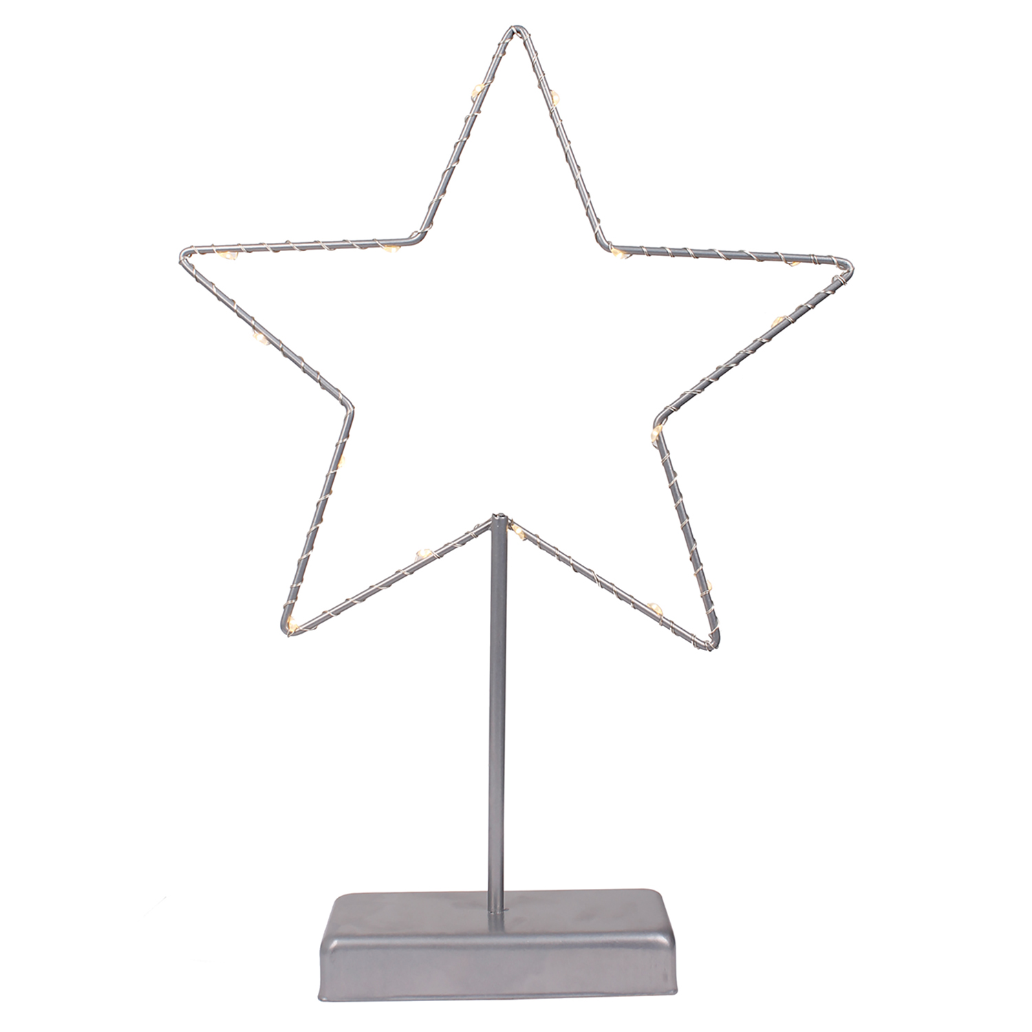LED-Metallstern mit Stnder Weihnachtsdekoration 25x38cm 15 LEDs  Weihnachtsstern | eBay.de