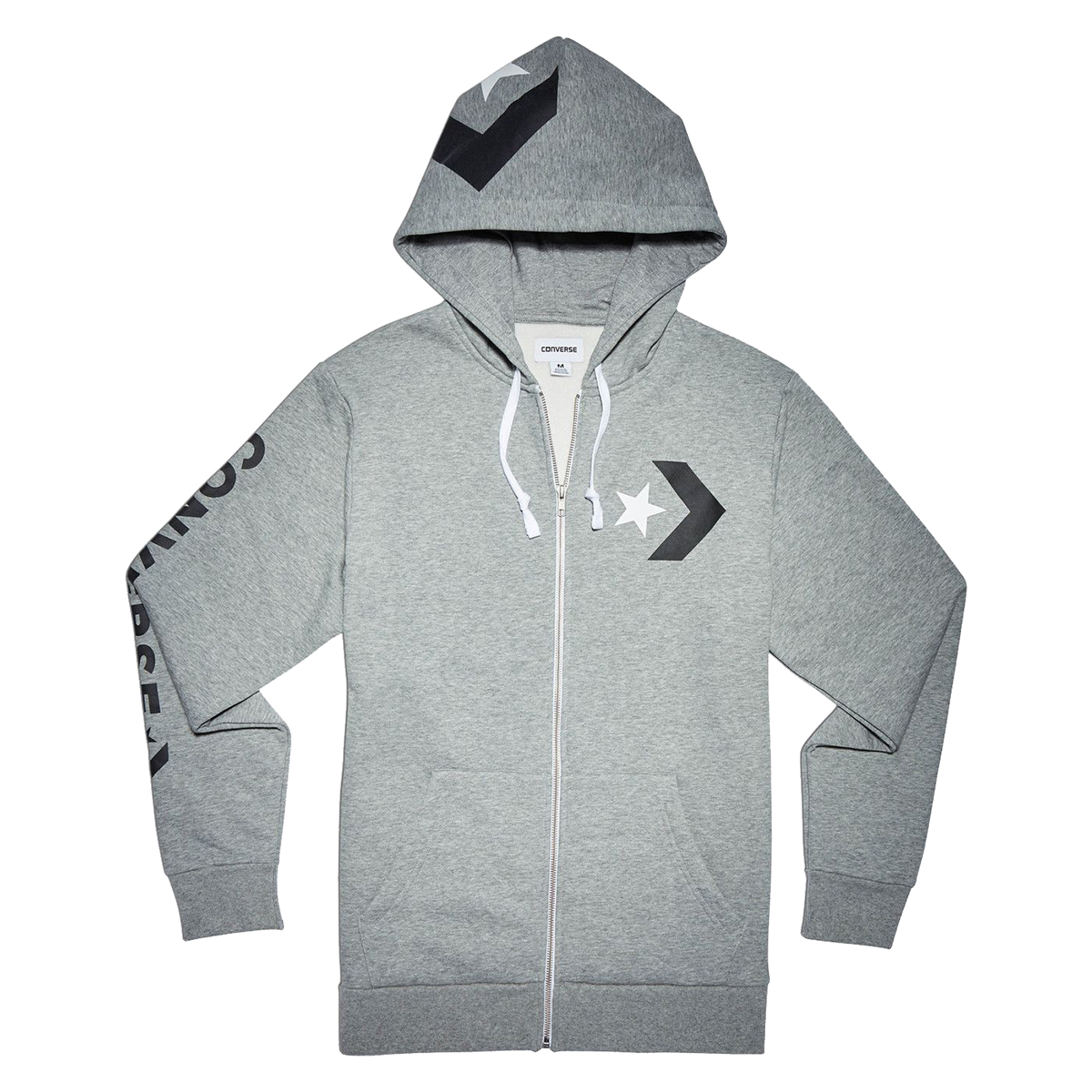Converse Star Chevron Graphic FZ Herren Hoodie full Zip grau Converse Star Chevron Graphic FZ Herren Hoodie full Zip grau
