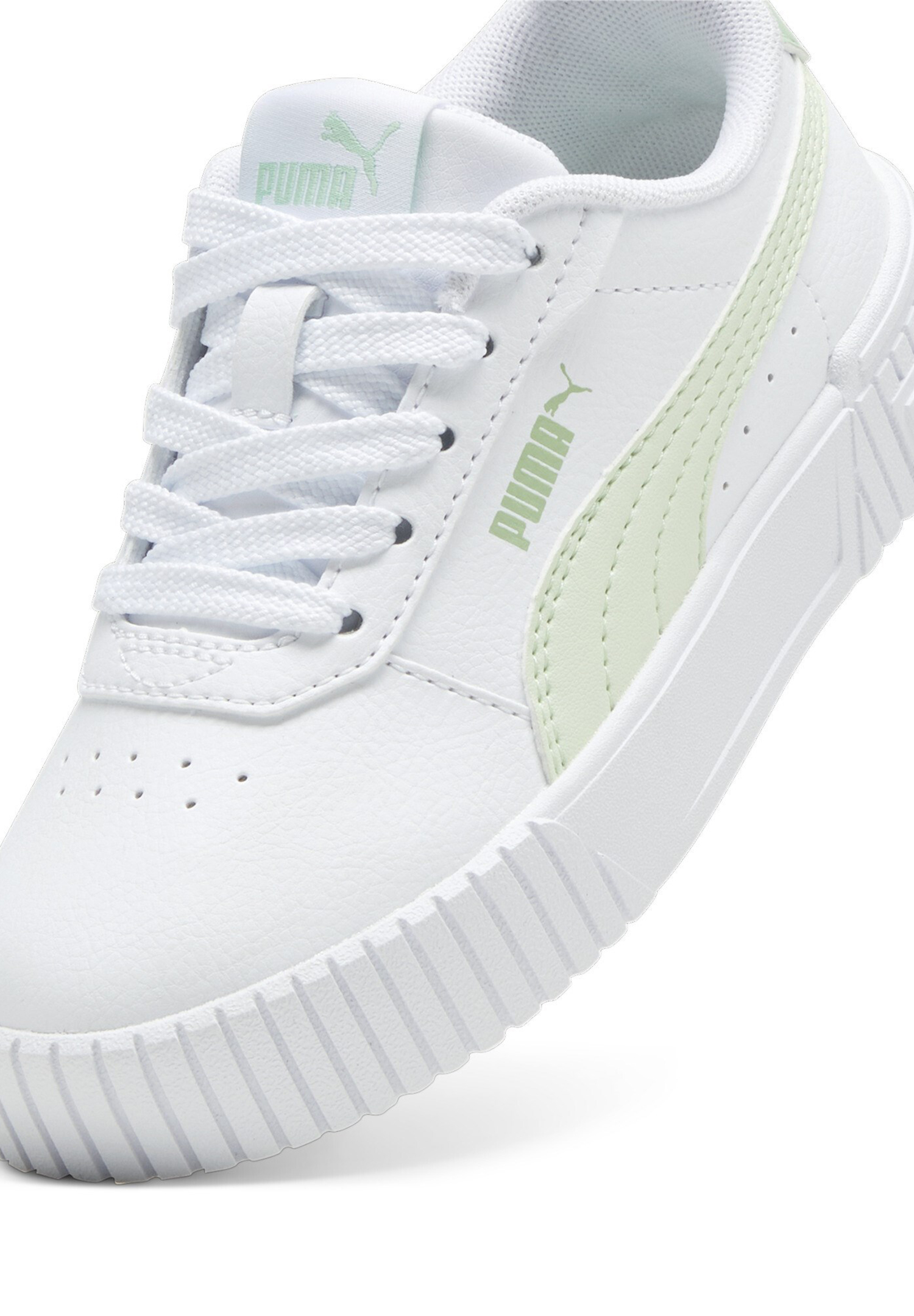 Puma Carina PS Kinder Sneaker Schuhe 386186 15 weiß/grün