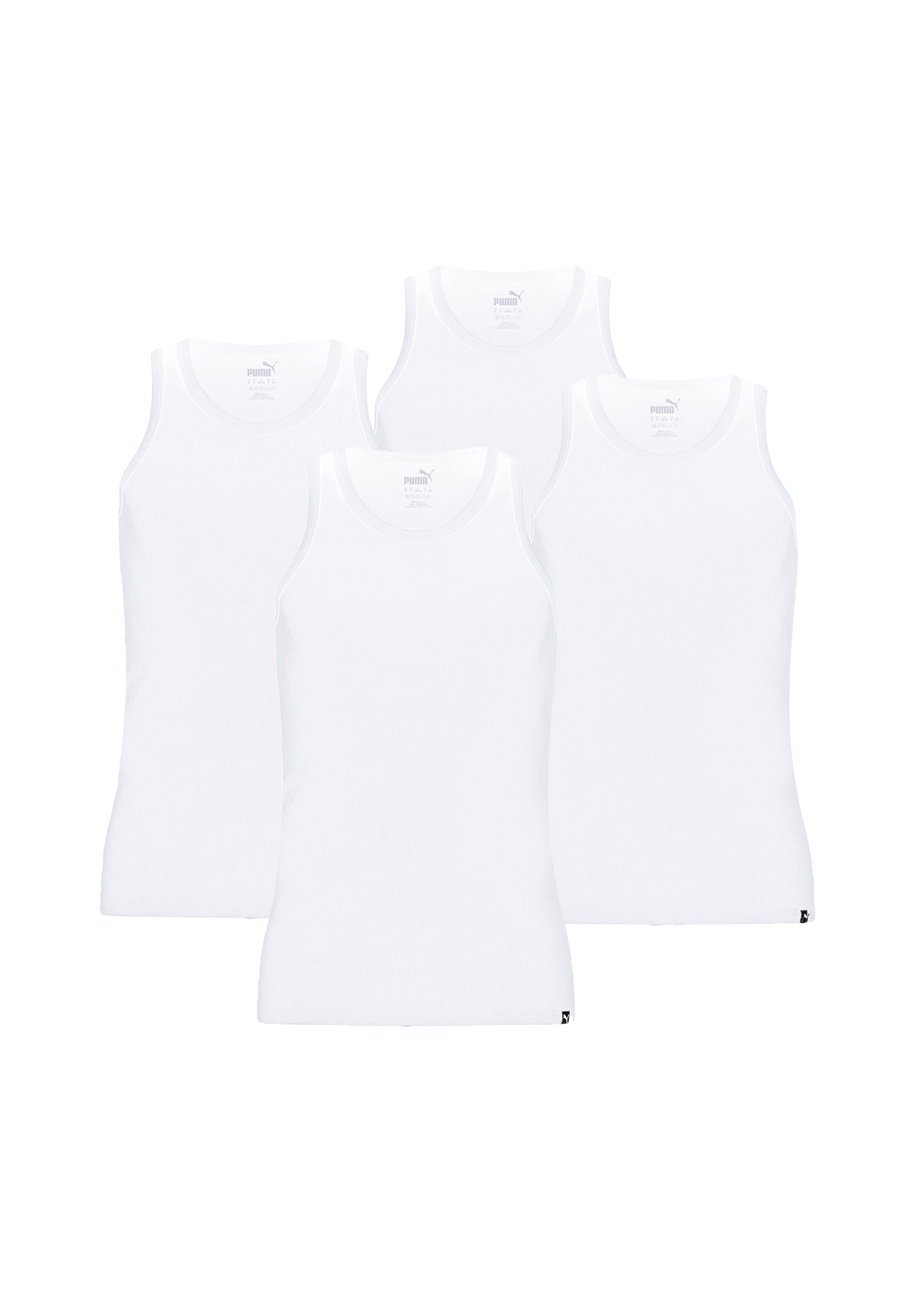 Мужская майка Puma Basic Tank Top из 4-х комплектов Herren Unterhemd Rundhals 