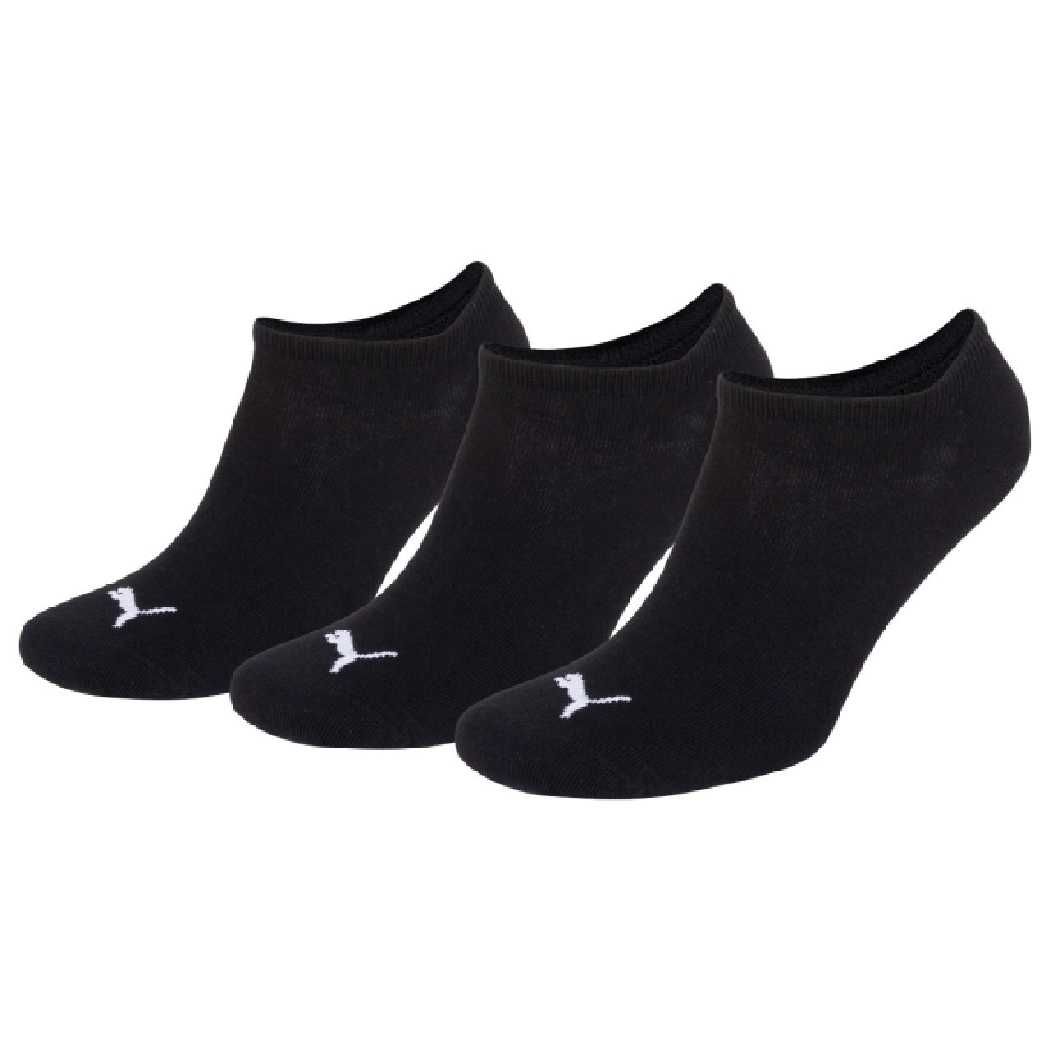 3 Paar Puma Sneaker Invisible Socken Gr. 35 – 49 Unisex für Damen Herren Füßlinge XL, 200 – black