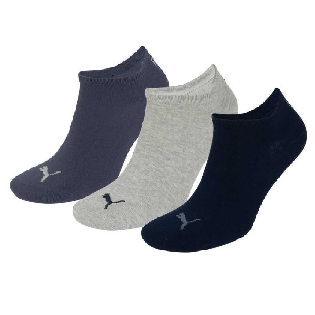3 Paar Puma Sneaker Invisible Socken Gr. 35 – 49 Unisex für Damen Herren Füßlinge L, 532 – navy/grey/nightshadow b
