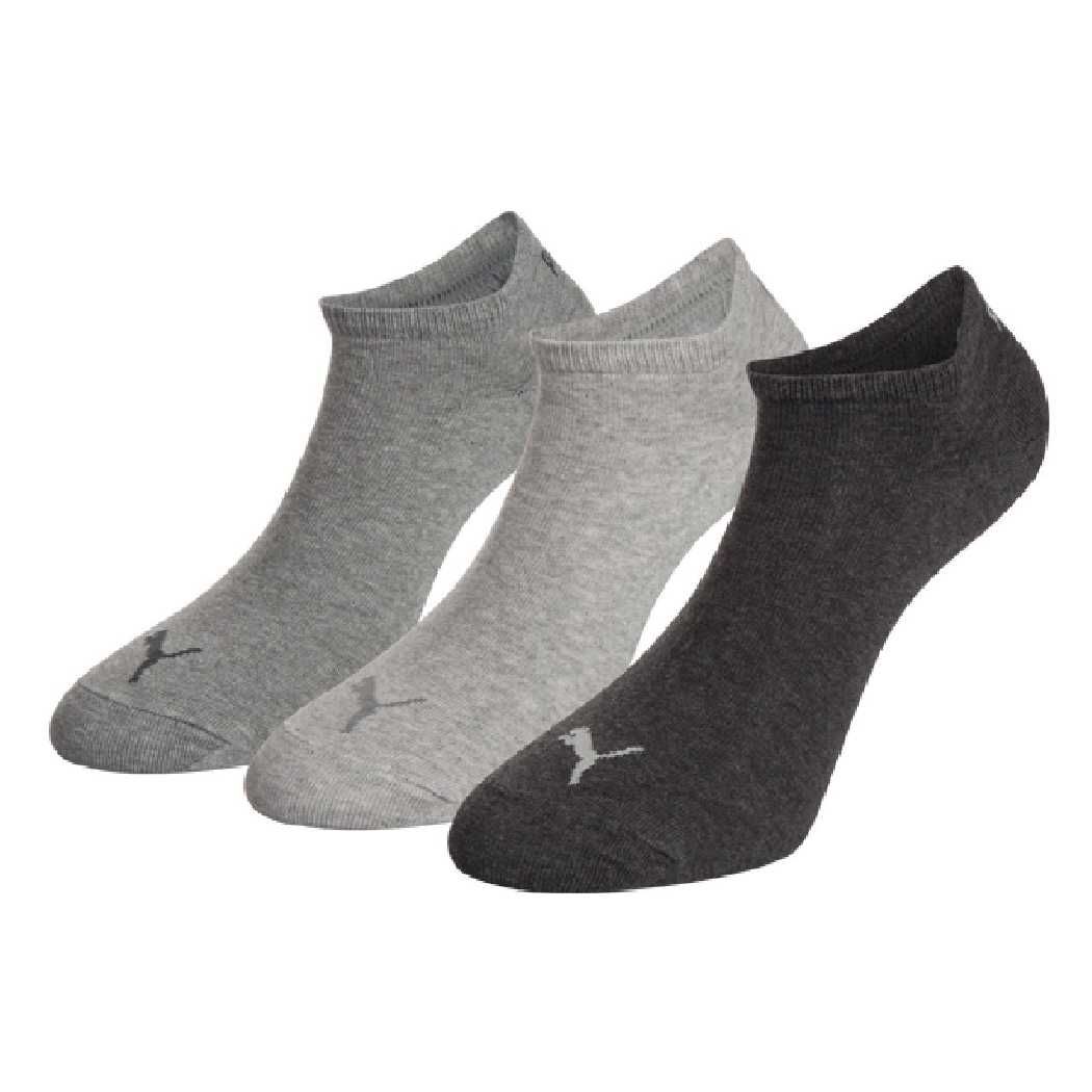 3 Paar Puma Sneaker Invisible Socken Gr. 35 – 49 Unisex für Damen Herren Füßlinge L, 800 – anthraci/l mel grey/m me