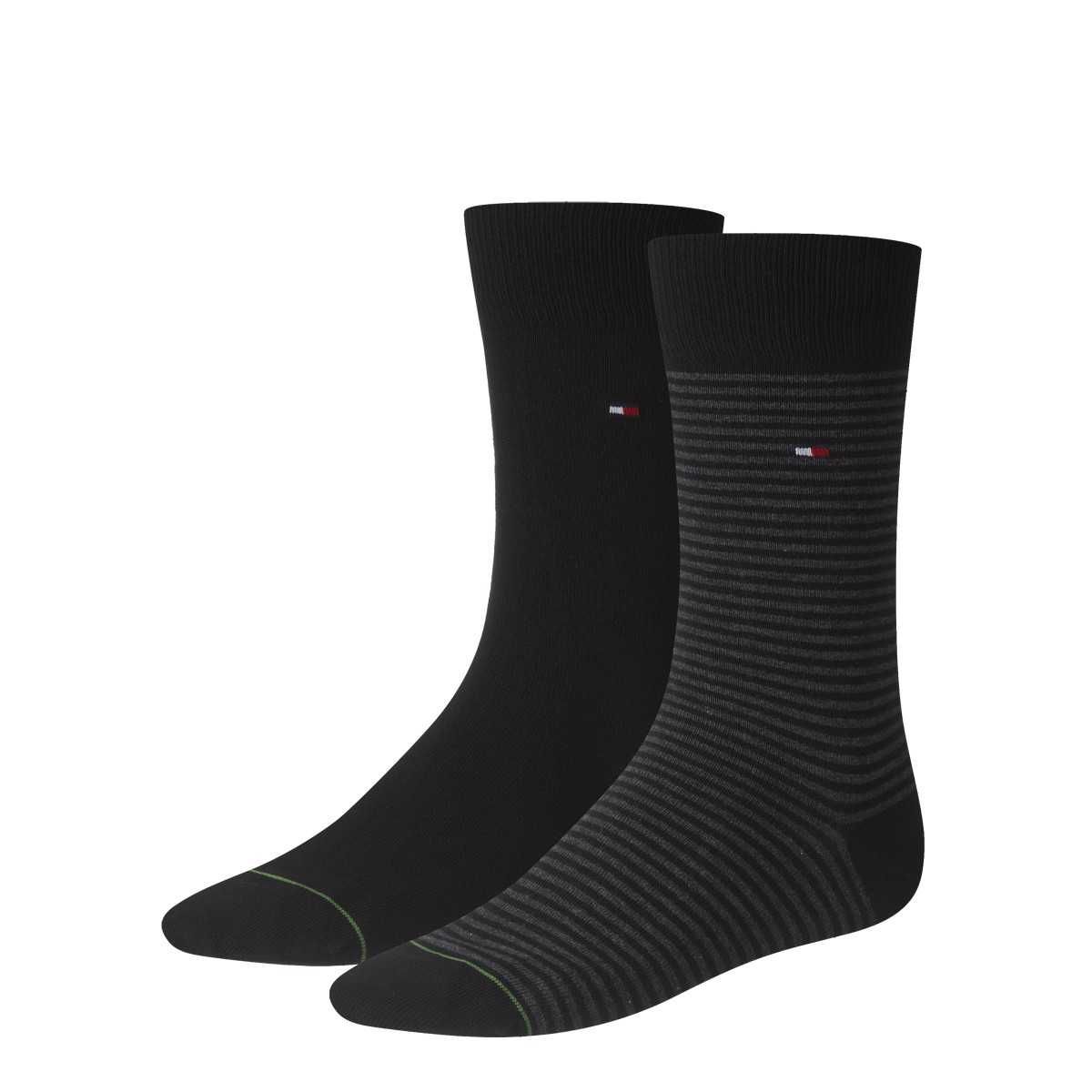 4 Paar TOMMY HILFIGER Herren SMALL STRIPE Socken Gr. 39 – 46 Business Sneaker Socken M, 200 – black