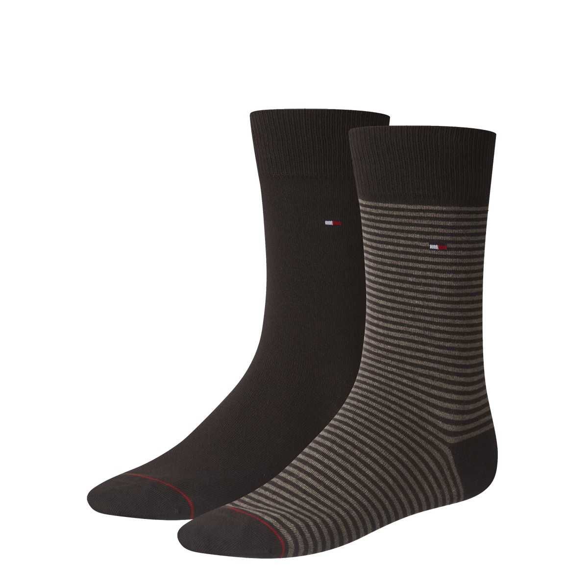 4 Paar TOMMY HILFIGER Herren SMALL STRIPE Socken Gr. 39 – 46 Business Sneaker Socken L, 937 – kensington brown