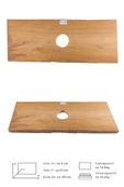 Waschtischplatte Teak-Holz 120 bis 135cm kaufen 5