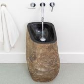 Flußstein Waschtischsäule natur 35x35x80 cm kaufen 3