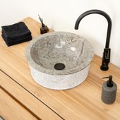 wohnfreuden Marmor - Waschbecken JAAKO 40 cm grau