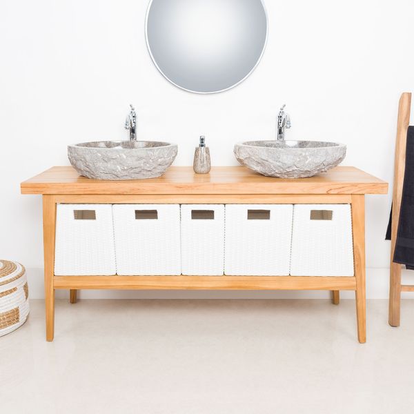 Teakholz Waschtisch TITIN 160 cm breit