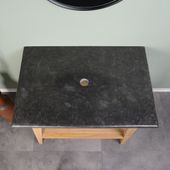 wohnfreuden Marmor Waschtisch-Platte Kathrin schwarz 80x55x3 cm