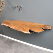 wohnfreuden Teak Holz Waschtischplatte ca. 100-150 cm