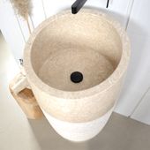 wohnfreuden Marmor Standwaschbecken TMO 08 100 cm creme