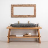 wohnfreuden Marmor Waschbecken VALE Gr. XL 120 cm anthrazit oval