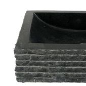 Andesit-Stein-Waschbecken 52 cm schwarz günstig kaufen 8