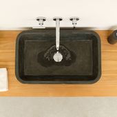 Andesit-Stein-Waschbecken 60 cm poliert schwarz  kaufen 3