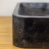 wohnfreuden Marmor Waschbecken Nana 40 cm schwarz