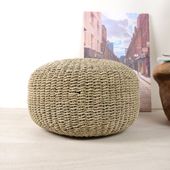 wohnfreuden Sitz-Pouf Bruno 60 cm aus Seegras Natur