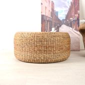 wohnfreuden Sitz-Pouf BRUNO 60 cm aus Wasserhyazinthe