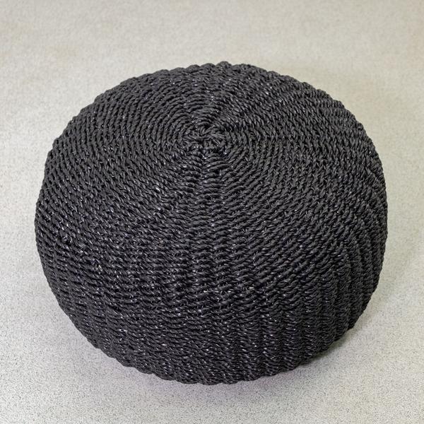 Sitz-Pouf Bruno 50 cm aus Seegras schwarz kaufen