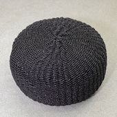 Sitz-Pouf Bruno 50 cm aus Seegras schwarz kaufen 1