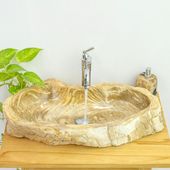wohnfreuden Waschbecken fossiles Holz ab 70 cm mit Bildergalerie