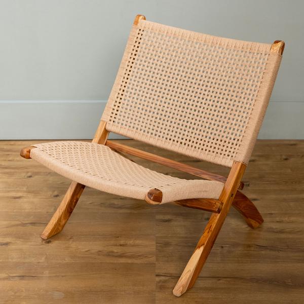 wohnfreuden Lounge-Sessel Singkawang aus Teak und Rattan