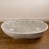 Badewanne aus Terrazzo 180x85 cm creme schwarz kaufen 3