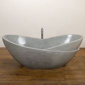 Badewanne aus Terrazzo 170x80 cm grau günstig kaufen 2