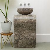 Marmor Standwaschbecken 77 cm grau günstig kaufen 6