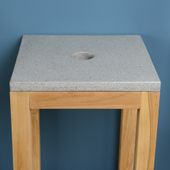 wohnfreuden Terrazzo Waschtischplatte SMINI 40x40 cm grau weiß