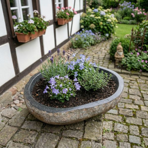 Naturstein Schale 40 cm innen poliert