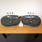 Naturstein-Doppel-Waschbecken günstig kaufen 6