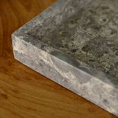 Deko-Marmor-Tablett eckig 24 x 12 cm in hell-grau wohnfreuden