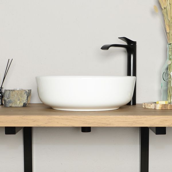 wohnfreuden Keramik Waschbecken rund weiss