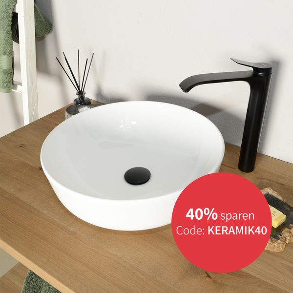 wohnfreuden Keramik Waschbecken rund weiss