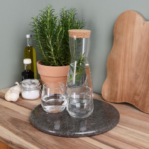 Marmor Naturstein Platte 30 cm grau rund