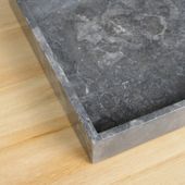 wohnfreuden Deko-Marmor-Tablett eckig quadratisch grau 30 cm Optik Badezimmer Platte