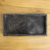 wohnfreuden Marmor Tablett 30 cm schwarz niedriger Rand