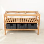 wohnfreuden Teakholz Unterschrank JUNIOR 120 cm inkl. 3 Körbe